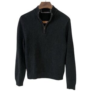 Saddlebred Gray 1/4 Zip Longsleeve Pullover Sweater Preppy Cozy Cabin Classic M